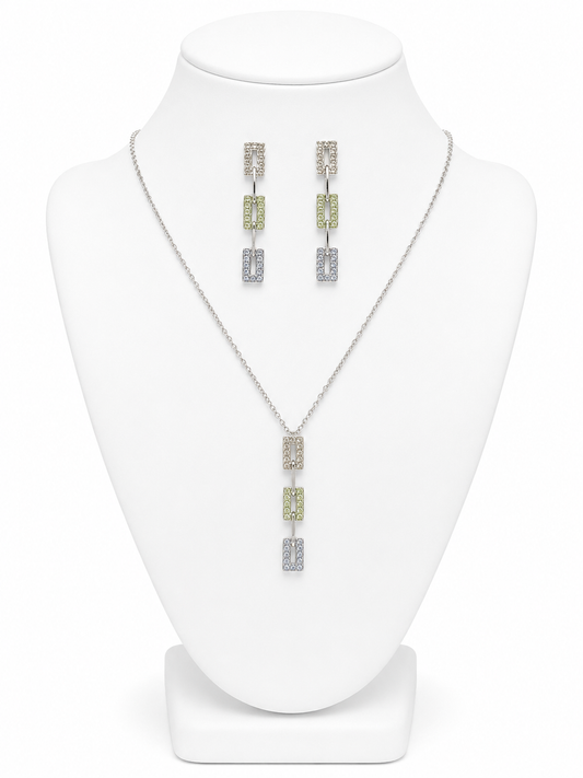 Pastel Link Necklace & Earring Set