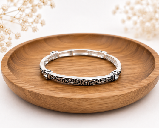 Moonlit Scroll Stretch Bracelet