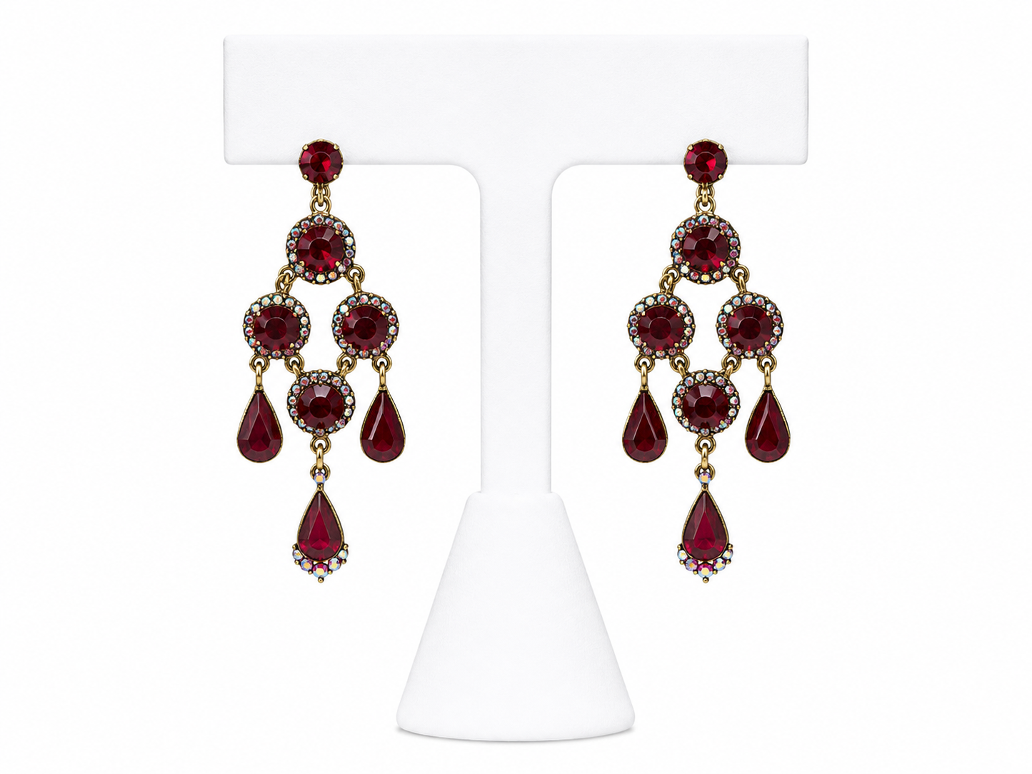 Ruby Radiance Chandelier Earrings