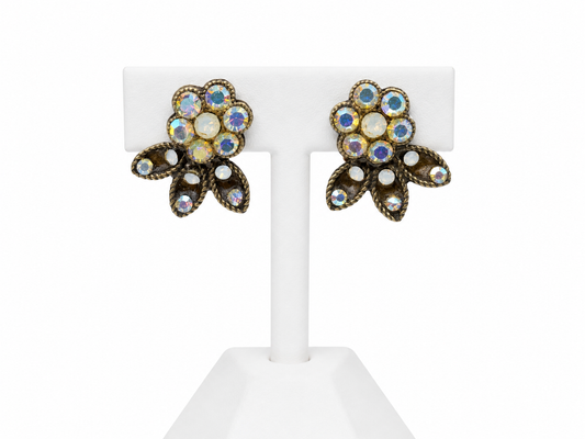 Van Galz Floral Crystal Earrings