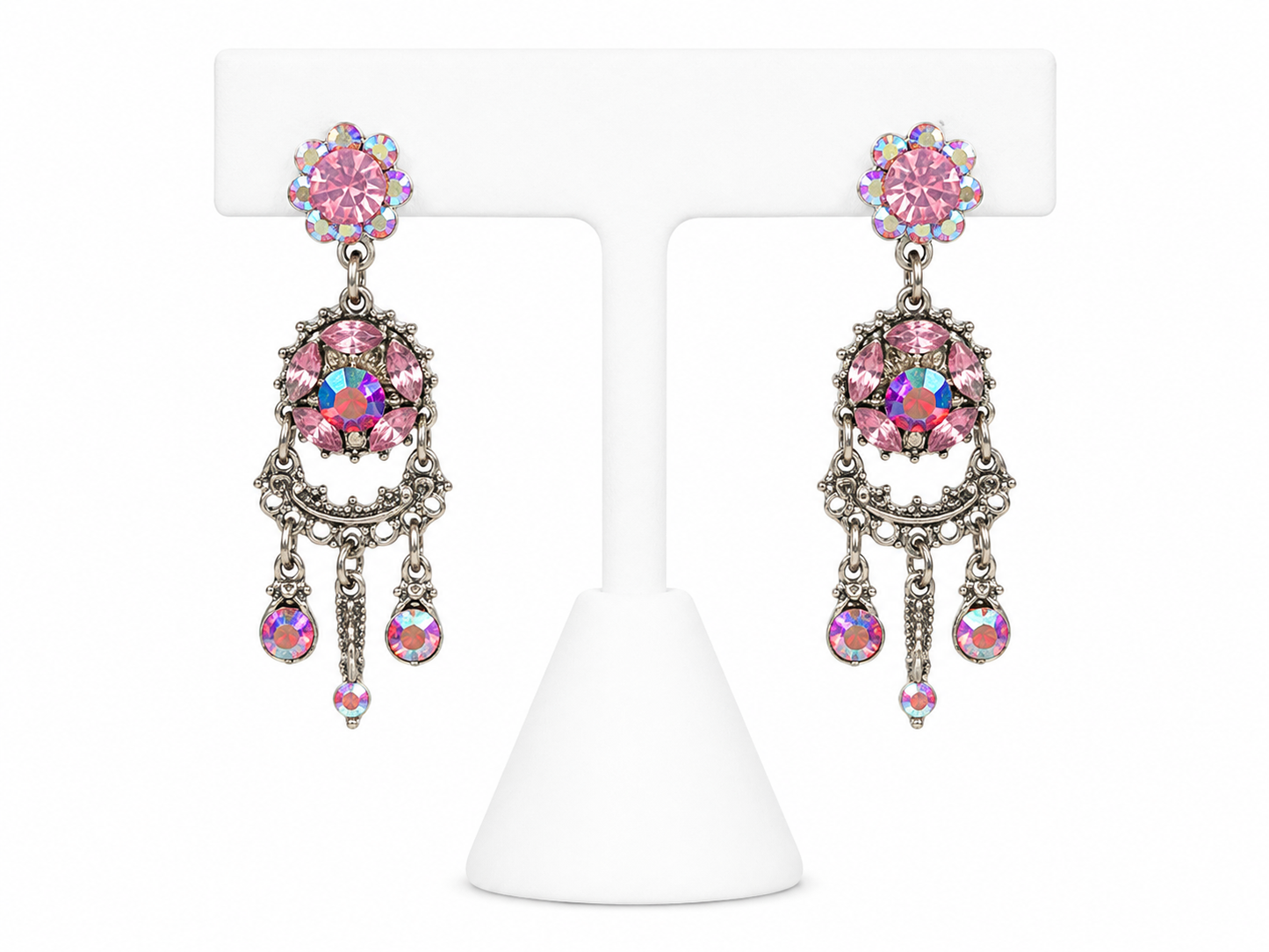 Pink Aurora Chandelier Earrings