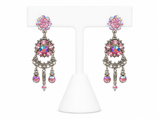 Pink Aurora Chandelier Earrings