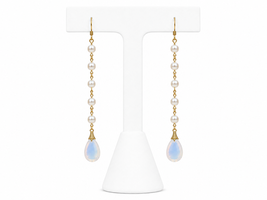Moonlit Pearl Cascade Earrings