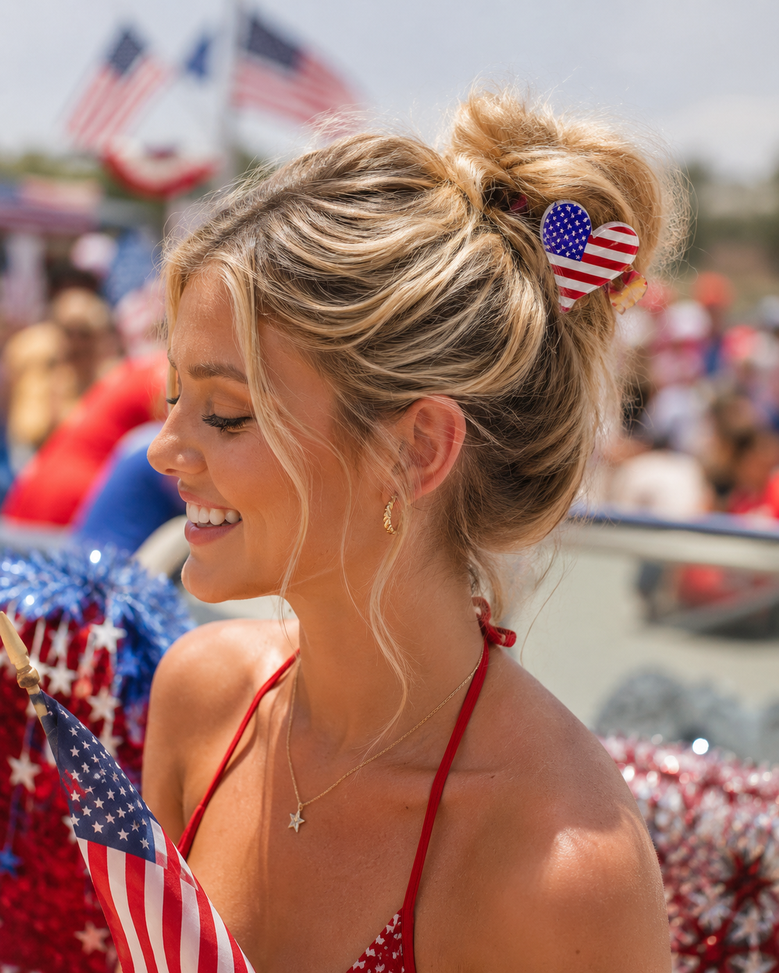 Mini 4th of July Hair Claw Clips