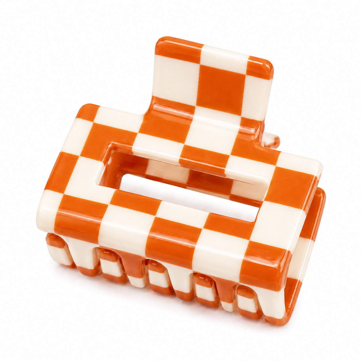 Colorful Checkered Medium Size Hair Claw