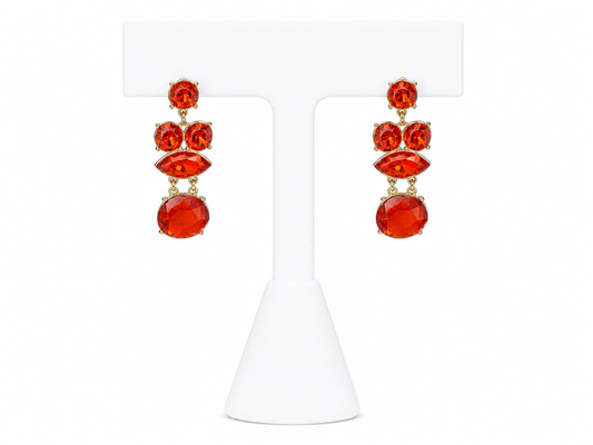 Scarlet Radiance Statement Earrings