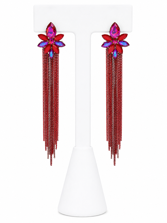 Bloom Tassel Statement Earrings