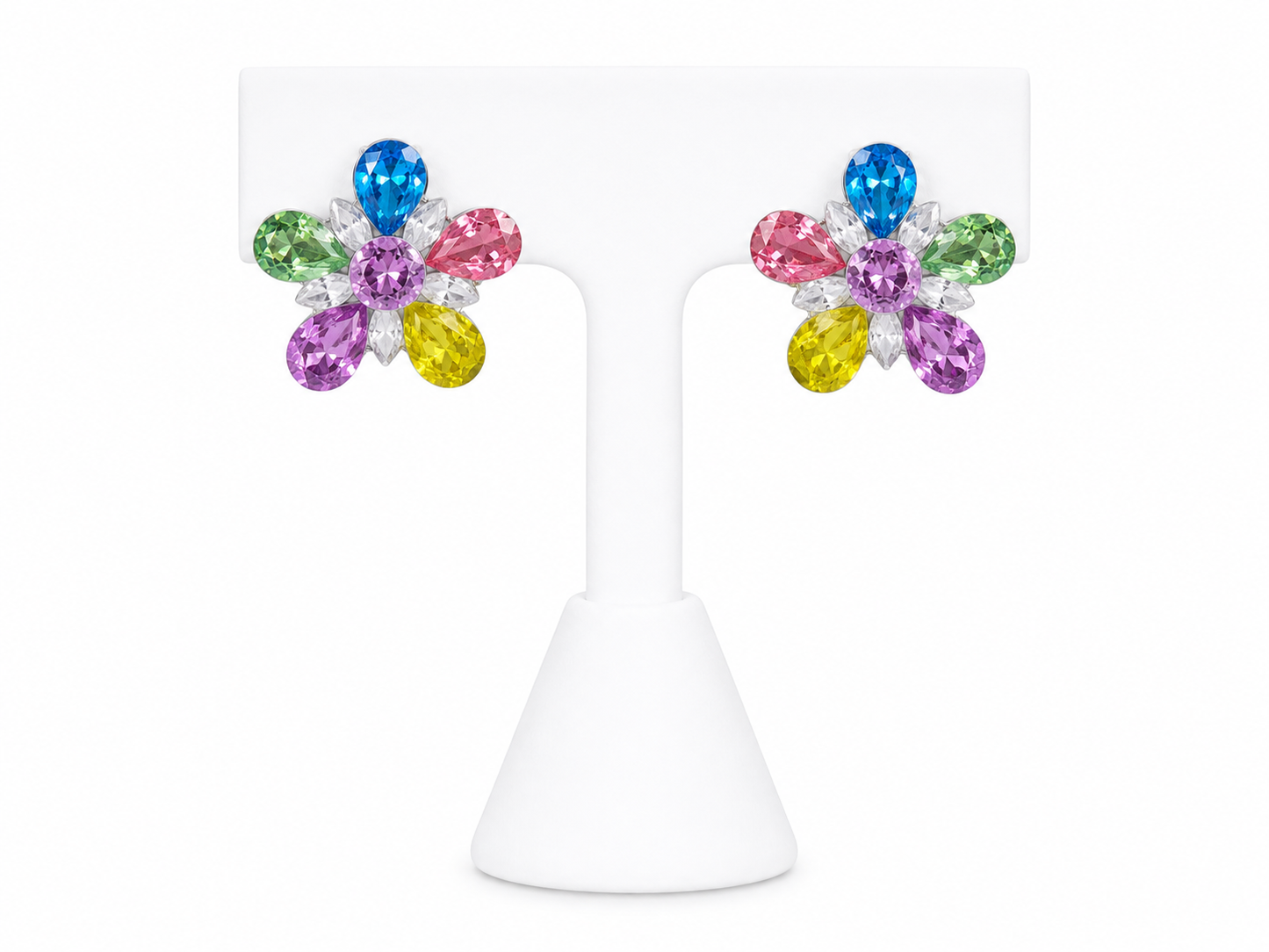 Pastel Blossom Clip Earrings