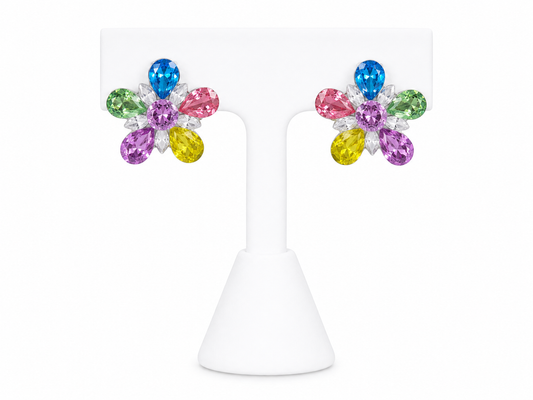 Pastel Blossom Clip Earrings