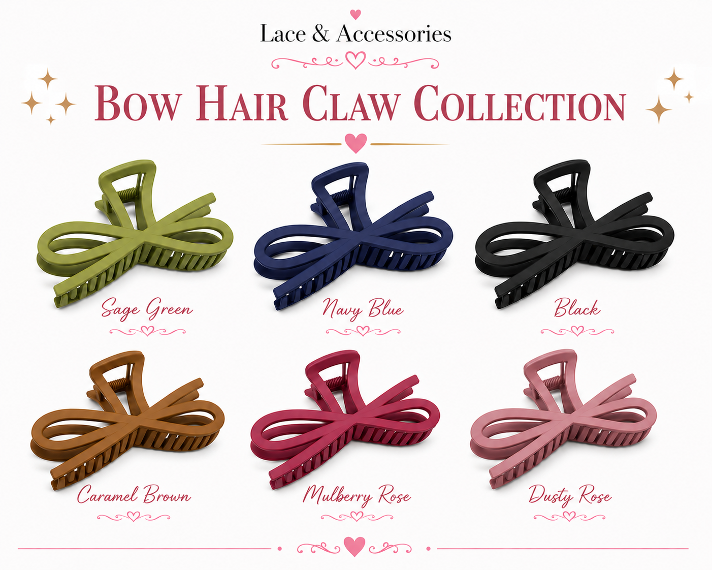 Dark Tone Jumbo Knotted Bow Hair Clip Claw