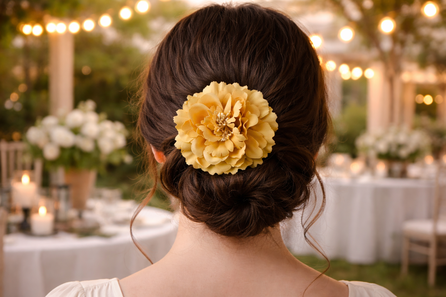 Golden Mustard Bloom Hair Clip