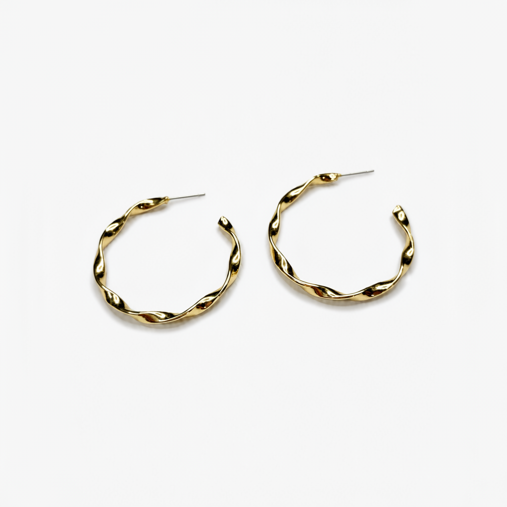 Luxe Gold Twist Hoop Earrings