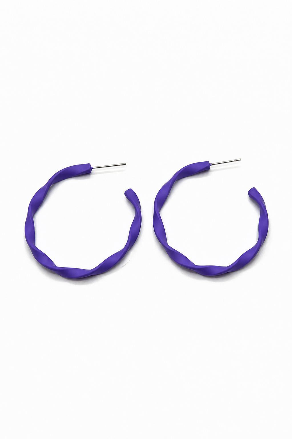 Purple Glow Twist Hoop Earrings