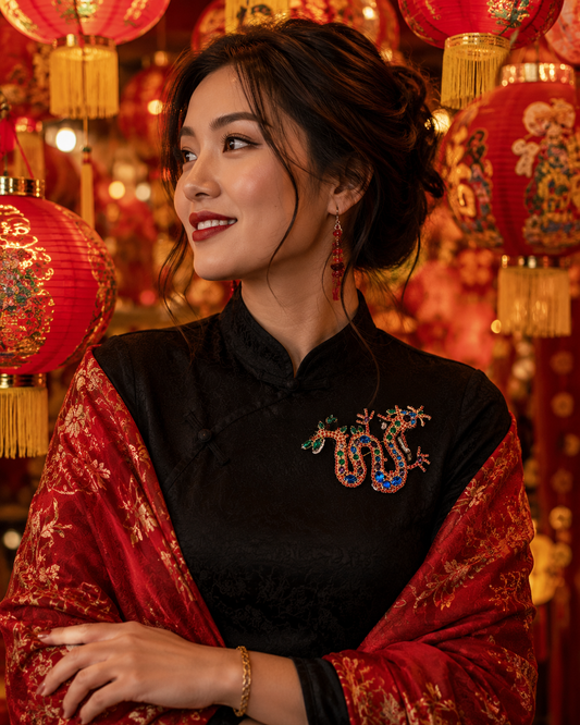 Imperial Dragon Statement Brooch