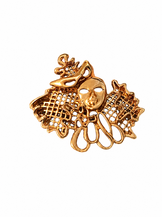 Golden Masquerade Brooch