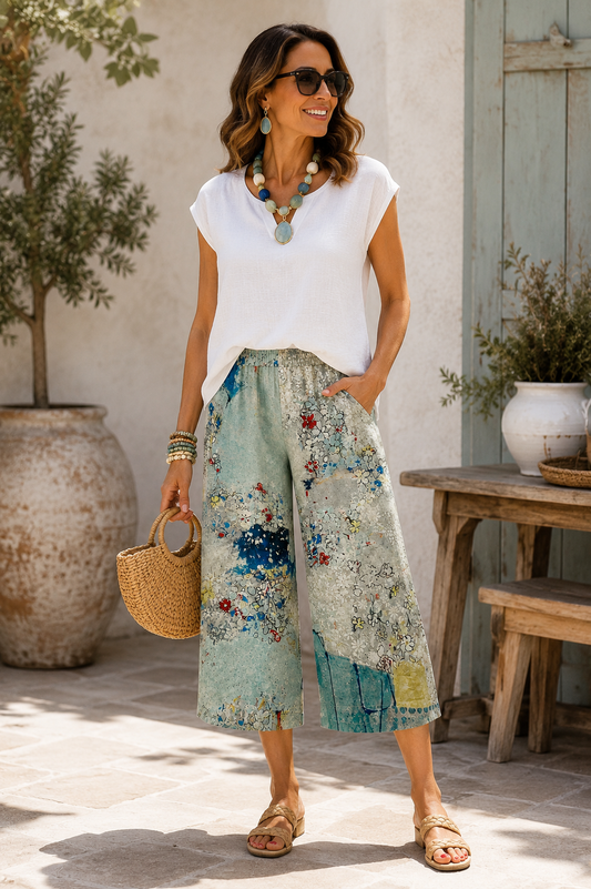 Sea Glass Bloom Capris
