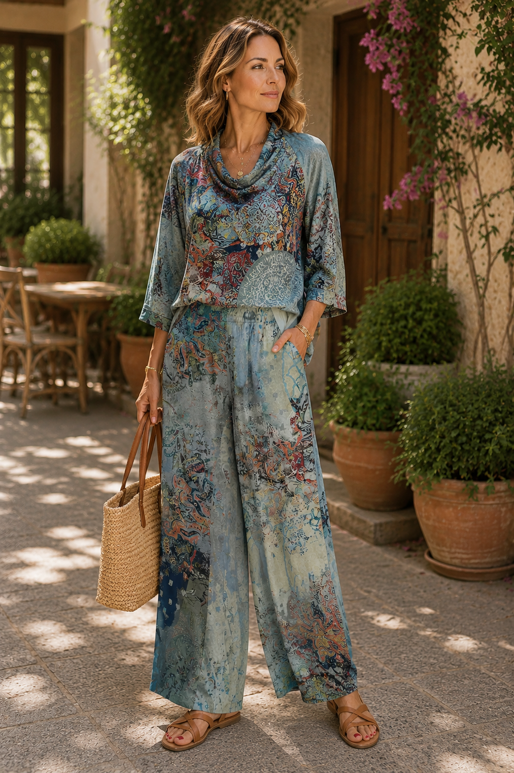 Turquoise Tapestry Pants