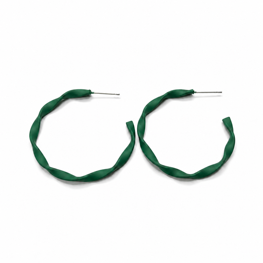 Forest Edge Twist Hoop Earrings