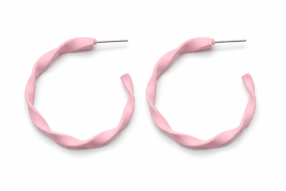 Blush Petal Twist Earrings