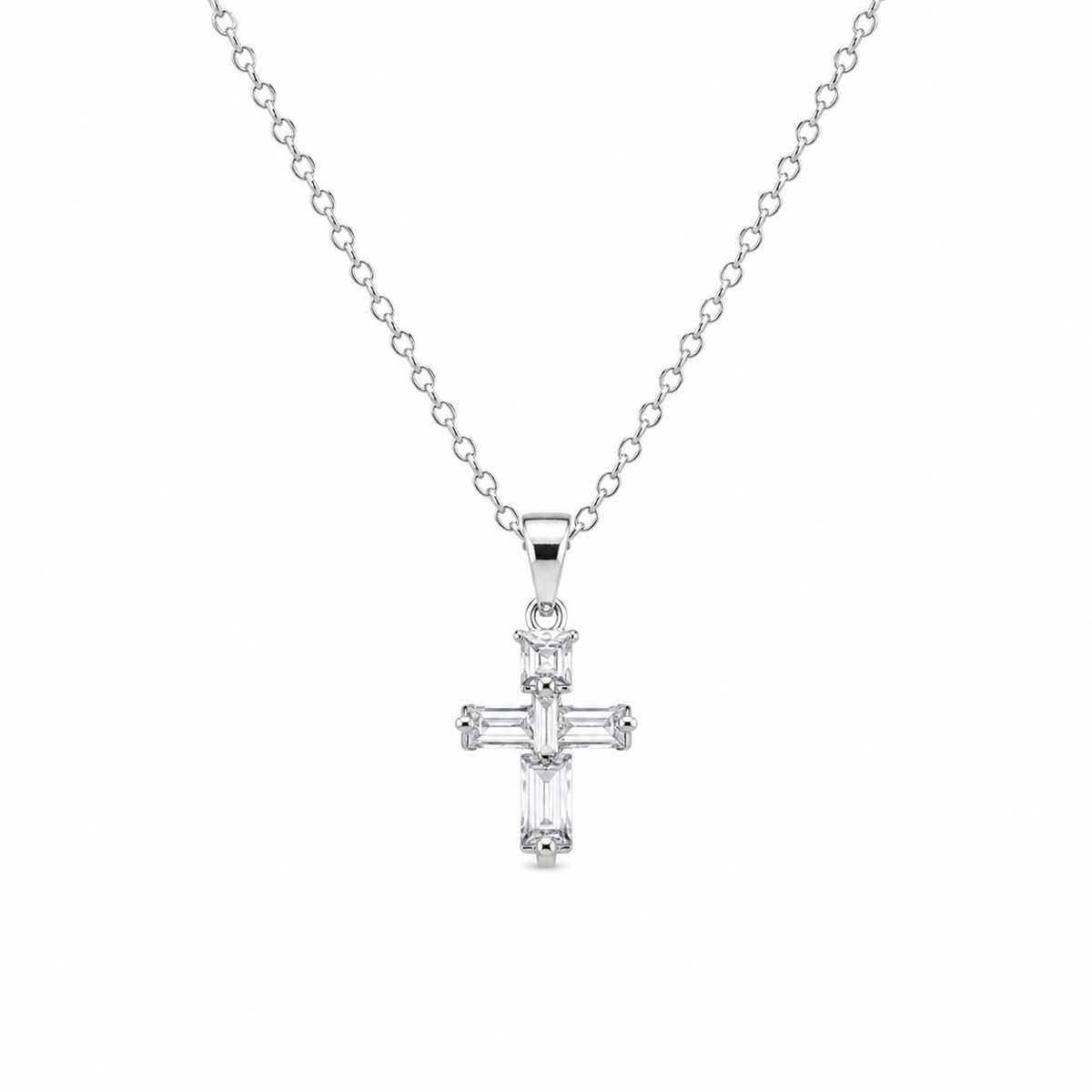 Heavenly Light Crystal Cross Necklace