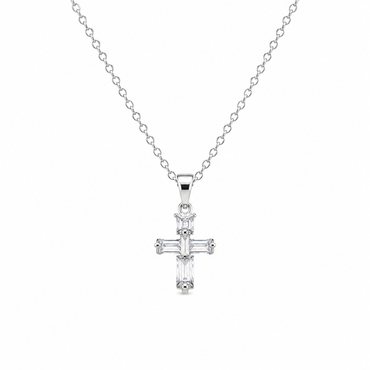 Heavenly Light Crystal Cross Necklace