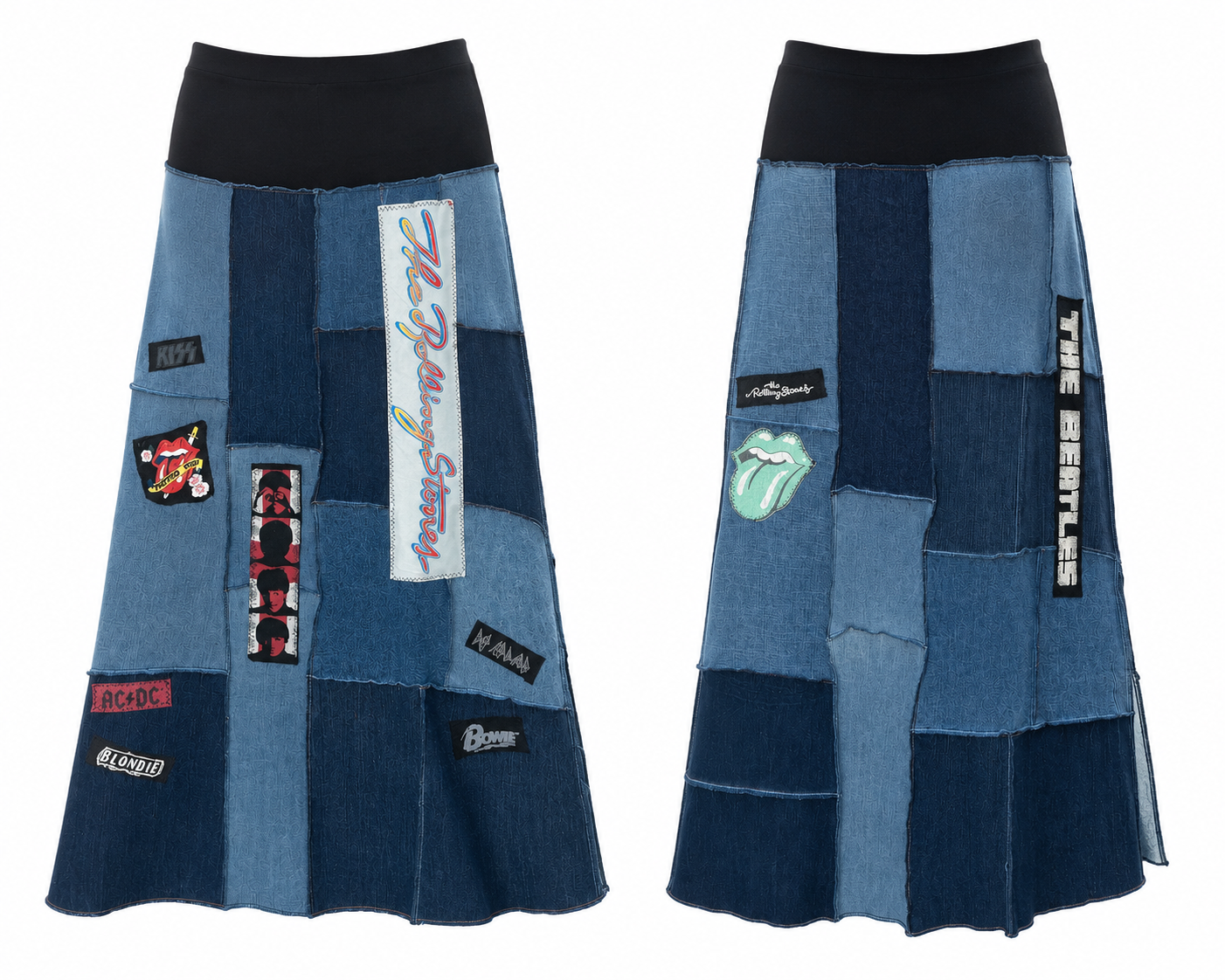 Denim Skirt with Patches