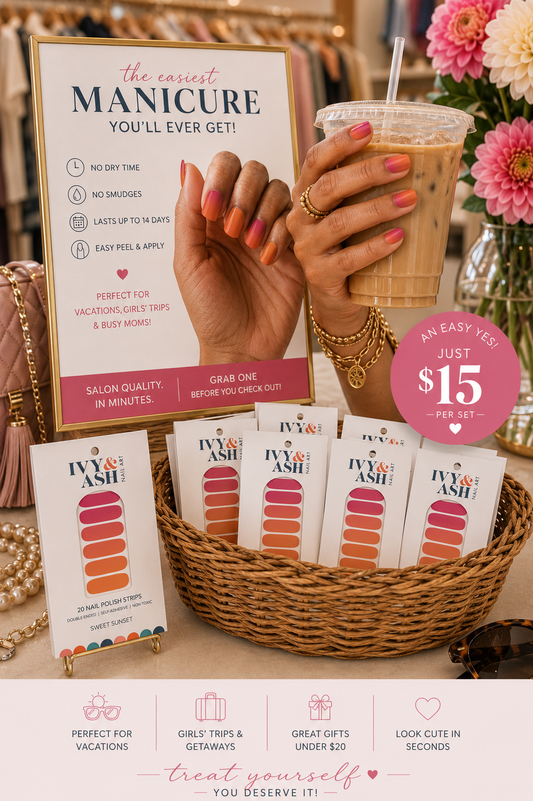 Sweet Sunset | Magenta to Orange Ombre Fade Nail Wrap Set