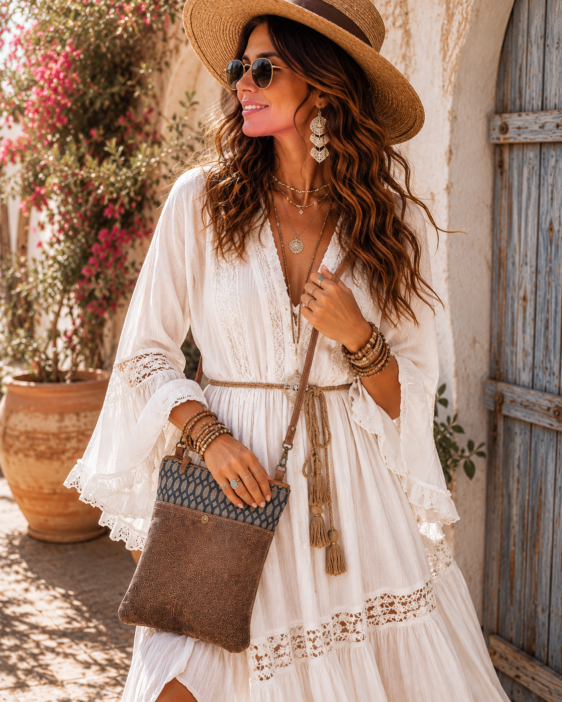 Honey Bee Print Small Crossbody Bag