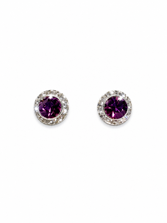 Amethyst February  Birthstone Earrings