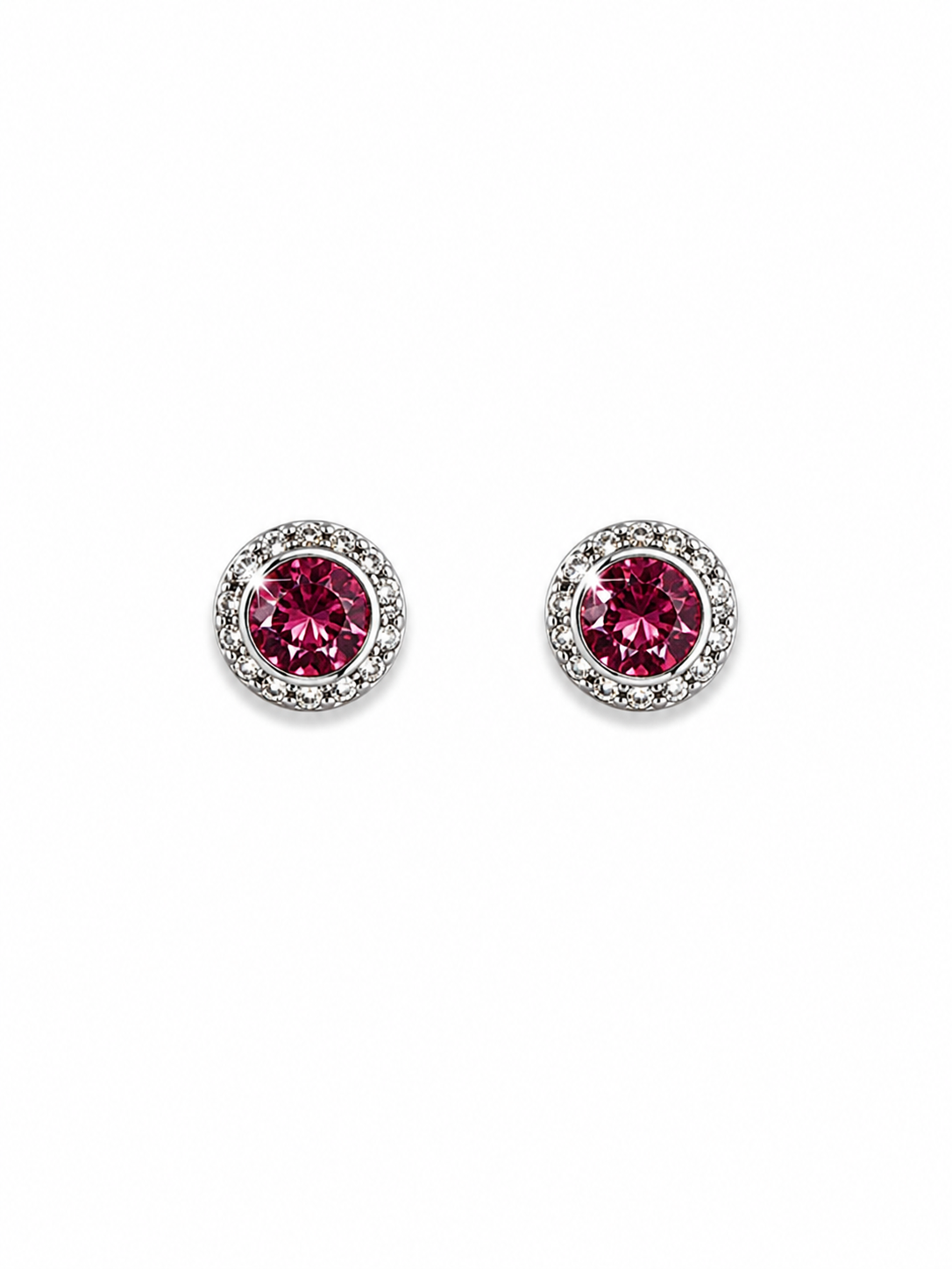 Rose October Birthstone Earrings