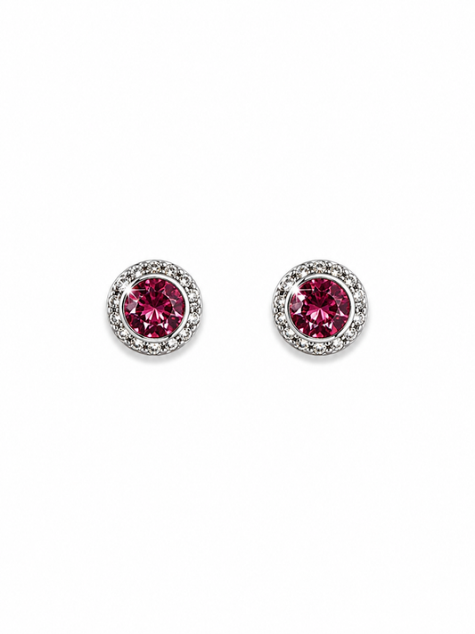 Rose October Birthstone Earrings