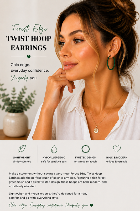 Forest Edge Twist Hoop Earrings