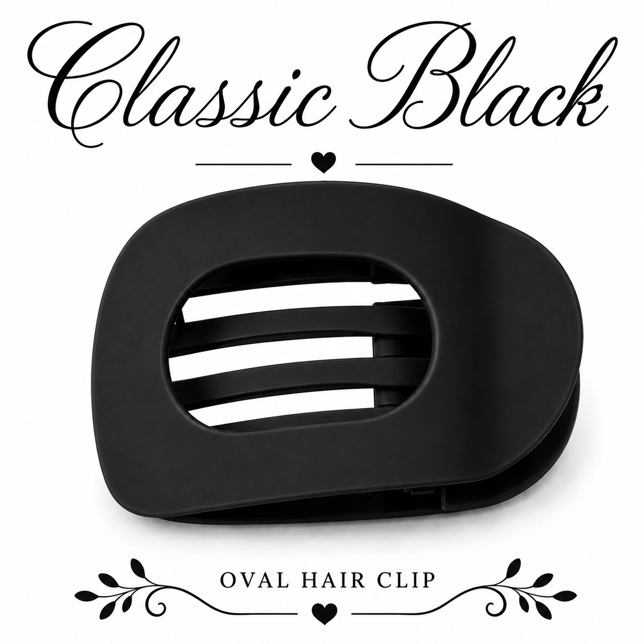 Matte Oval Shape Flat Hair Claw