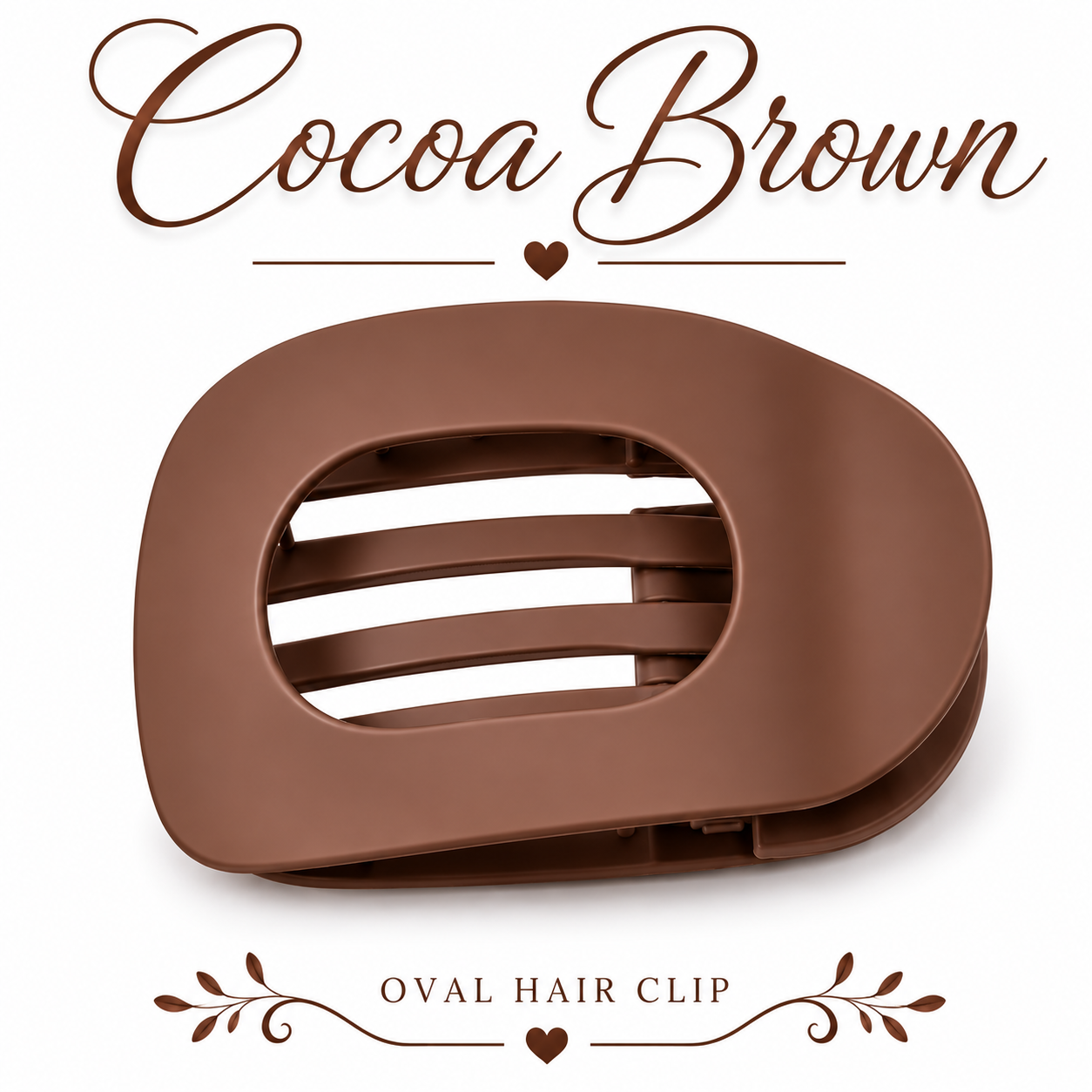 Matte Oval Shape Flat Hair Claw