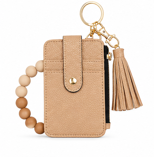Solid Wallet Keychain Wristlet with ID Window