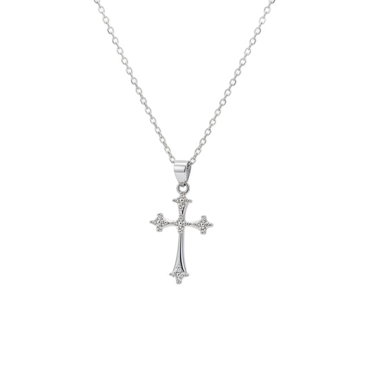 Starlight Grace Crystal Cross Necklace