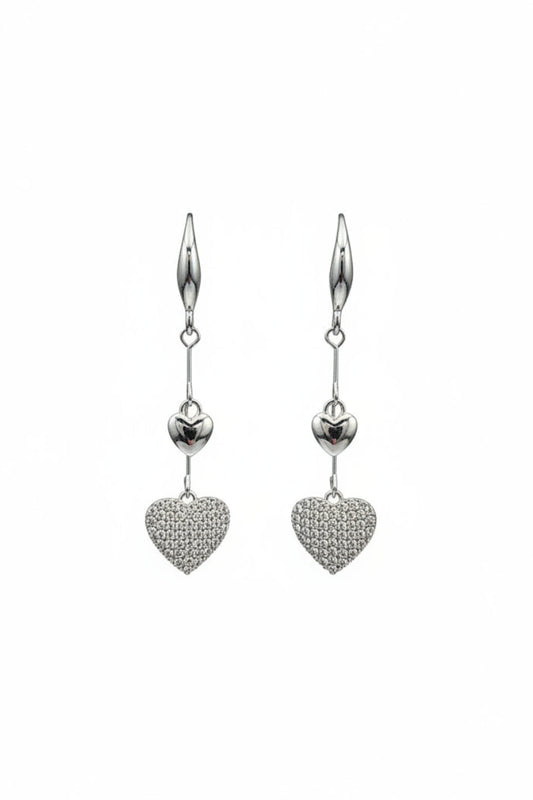 Silver Sweetheart CZ Drop Earrings