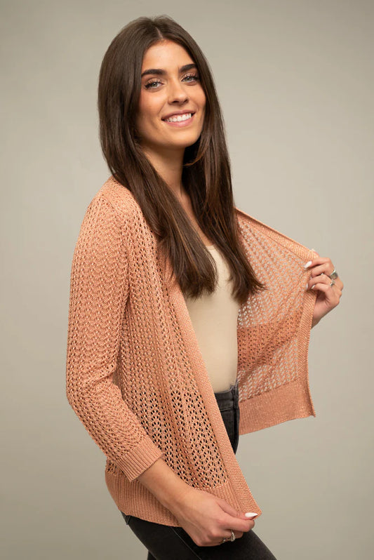 Feather Fan Knit w/ Lurex Cardigan