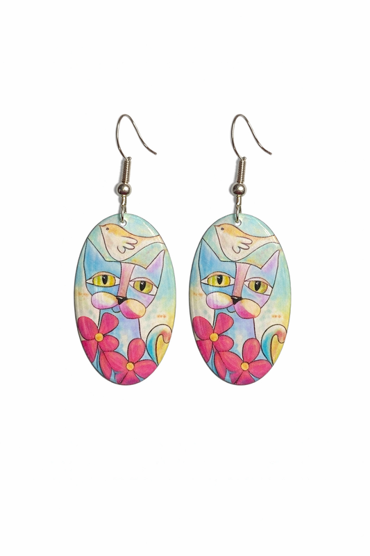 Dreamy Meadow Cat Earrings
