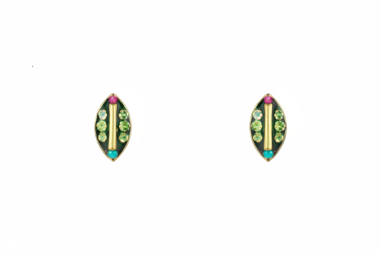 Architectural Stud Rectangle Post Earrings