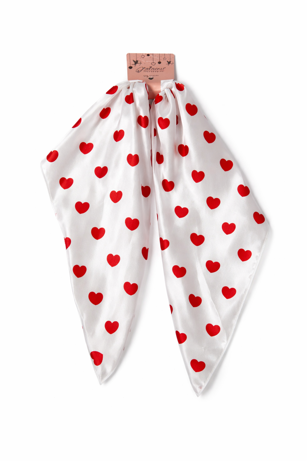 Multiuse Heart Print Satin Scarf