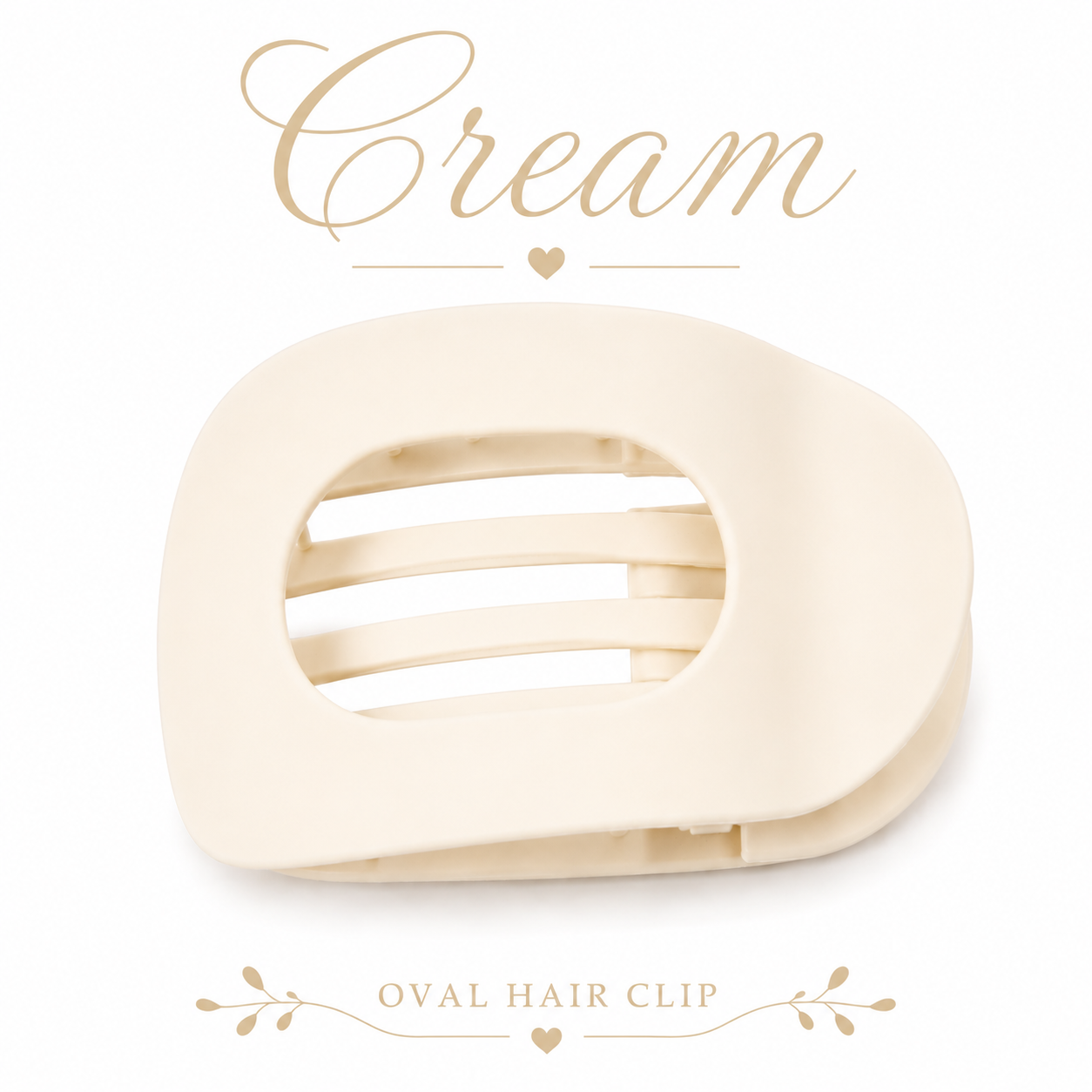Matte Oval Shape Flat Hair Claw
