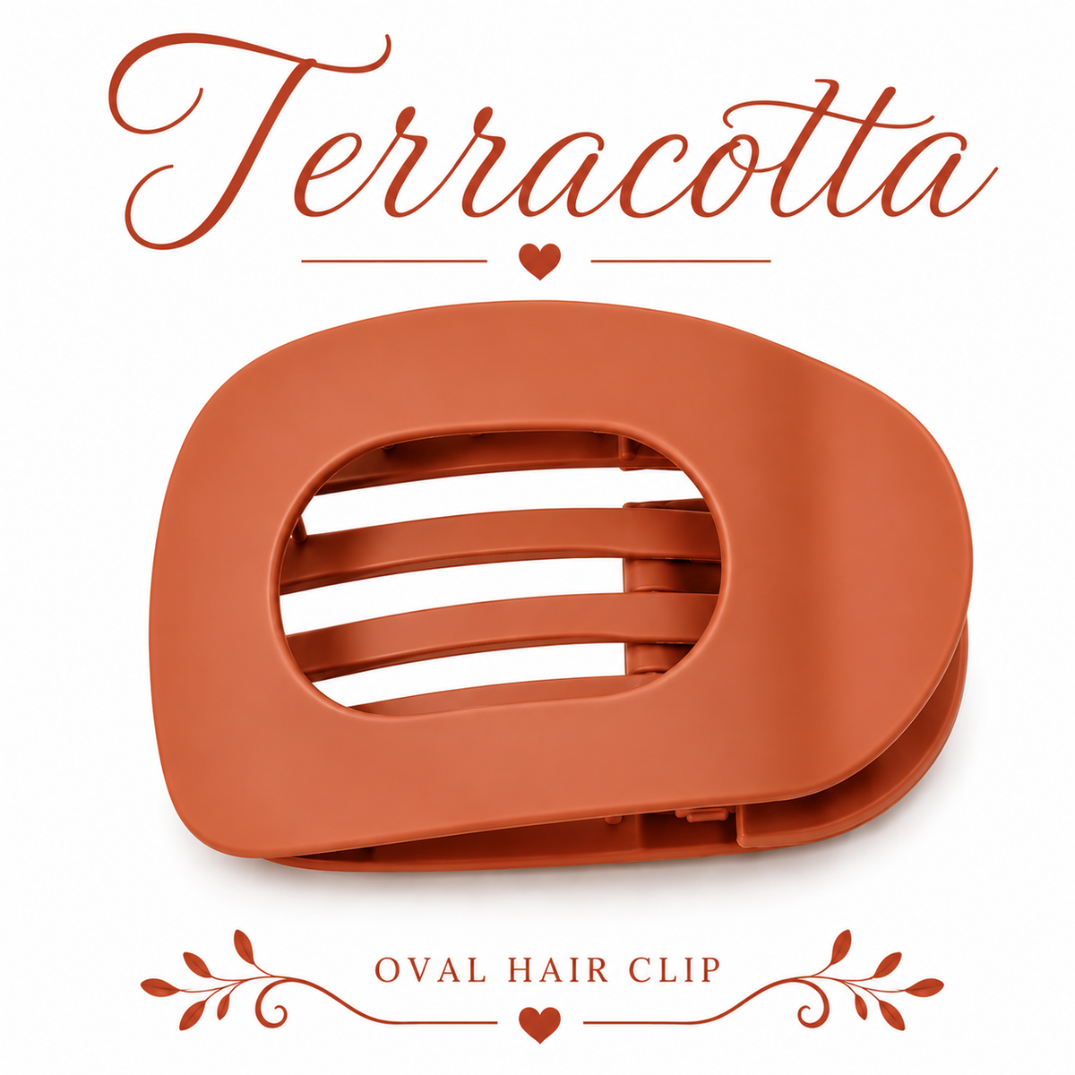 Matte Oval Shape Flat Hair Claw