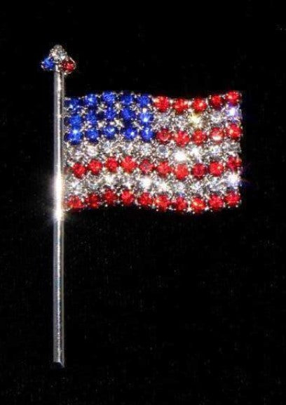 USA Rhinestone Red White & Blue Pins