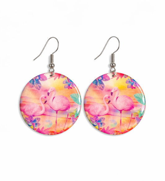 Flamingo Sunset Romance Earrings
