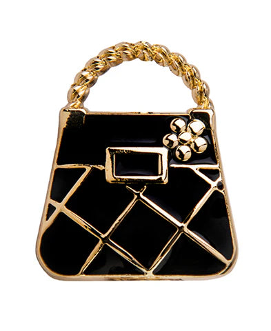 Gold & Black Purse Key Ring