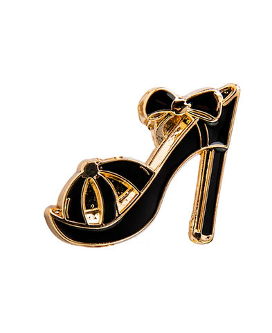Gold & Black Shoe Key Ring