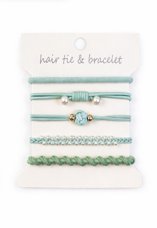Boho Inspired Pearl Detail Hair Tie Bracelets