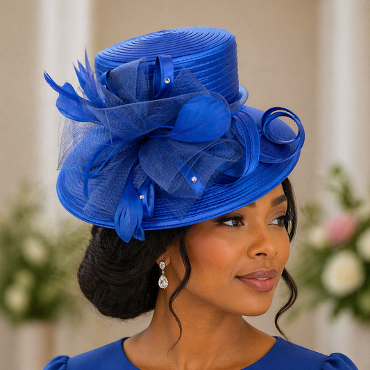 Royal Sapphire Statement Hat