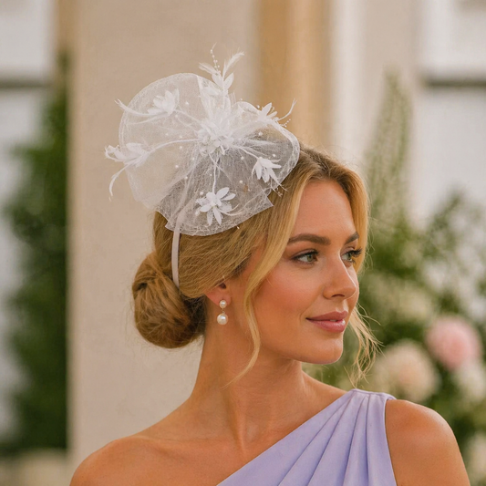 Pure Elegance Pearl Veil Fascinator